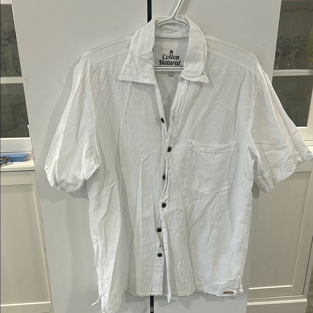 Cotton Natural Men's White Shirt